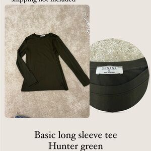 Zenana Hunter Green Long Sleeve Tee